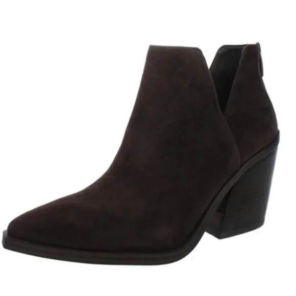 Vince Camuto Gigietta Suede Back Zip Chelsea Booties Brown 7- NWOB - Picture 8 of 8